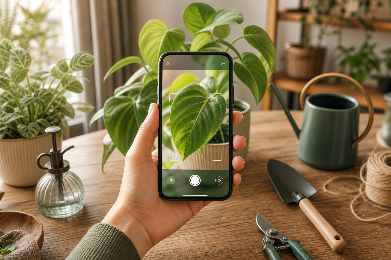Mobitel fotografira biljku za AI prepoznavanje sa slike